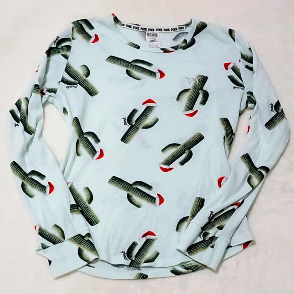 🌵 CHRISTMAS WAFFLE KNIT CACTUS GREEN BLUE PINK PJ